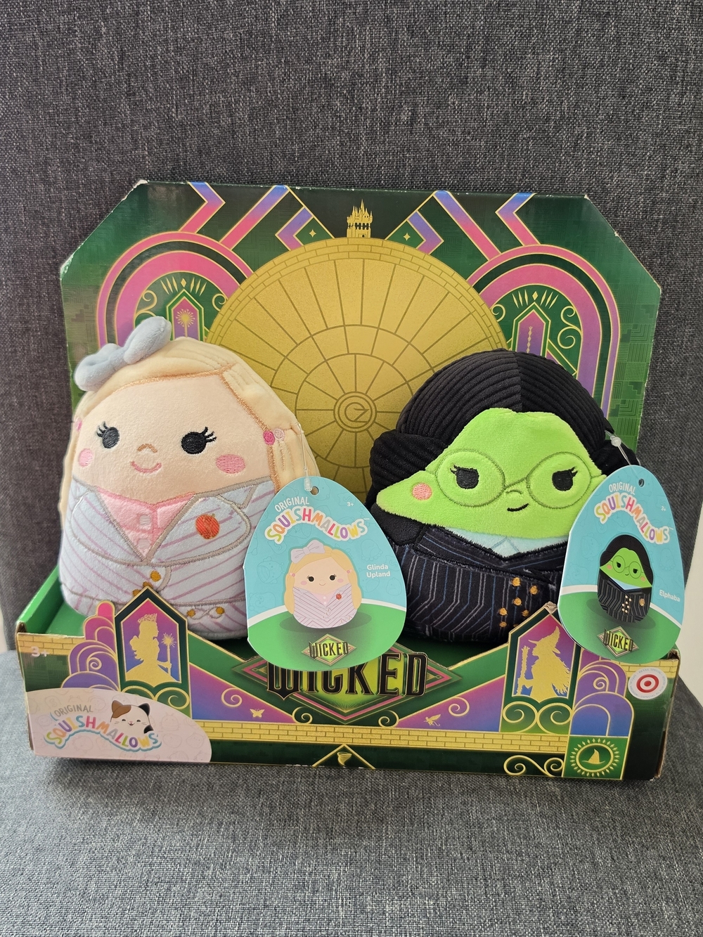 Squishmallows Wicked Duo Plush Set - Glinda (Pink) & Elphaba (Green)
